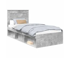 Lova Lovos rėmas Betono pilka 75 x 190 cm Kietos pušies mediena
