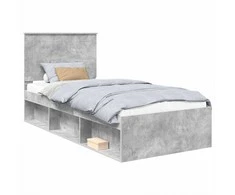 Lova Lovos rėmas Betono pilka 75 x 190 cm Kietos pušies mediena