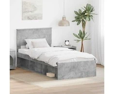 Lova Lovos rėmas Betono pilka 75 x 190 cm Apdirbta mediena