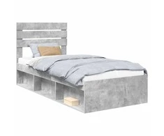 Lova Lovos rėmas Betono pilka 75 x 190 cm Kietos pušies mediena
