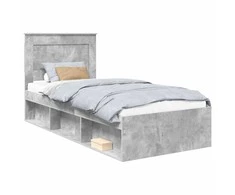 Lova Lovos rėmas Betono pilka 90 x 190 cm Kietos pušies mediena