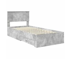 Lova Lovos rėmas Betono pilka 90 x 200 cm Apdirbta mediena