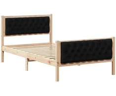 Lova Lovos rėmas Juoda 100 x 200 cm Kietos pušies mediena