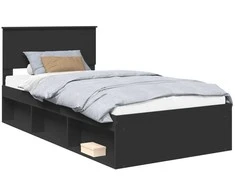 Lova Lovos rėmas Juoda 100 x 200 cm Kietos pušies mediena
