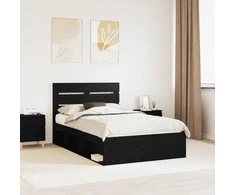 Lova Lovos rėmas Juoda 120 x 190 cm Kietos pušies mediena