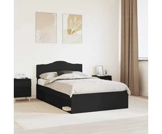 Lova Lovos rėmas Juoda 120 x 190 cm Kietos pušies mediena