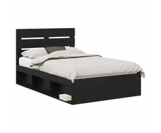 Lova Lovos rėmas Juoda 120 x 190 cm Kietos pušies mediena