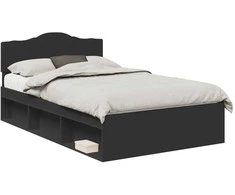 Lova Lovos rėmas Juoda 120 x 190 cm Kietos pušies mediena