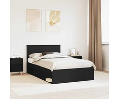 Lova Lovos rėmas Juoda 120 x 190 cm Kietos pušies mediena