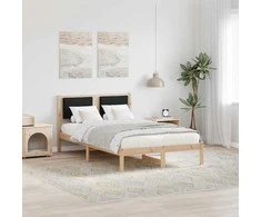 Lova Lovos rėmas Juoda 120 x 200 cm Kietos pušies mediena