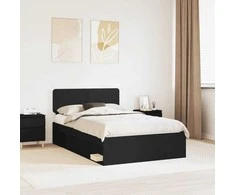 Lova Lovos rėmas Juoda 135 x 190 cm Kietos pušies mediena