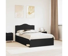 Lova Lovos rėmas Juoda 135 x 190 cm Kietos pušies mediena