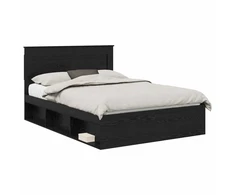 Lova Lovos rėmas Juoda 140 x 190 cm Kietos pušies mediena
