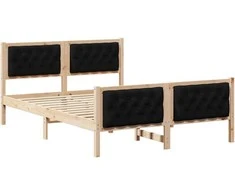 Lova Lovos rėmas Juoda 140 x 190 cm Kietos pušies mediena