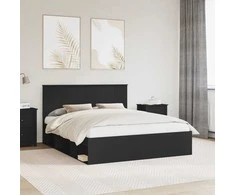 Lovos rėmas Juoda 160 x 200 cm Kietos pušies mediena