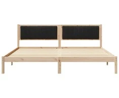 Lovos rėmas Juoda 200 x 200 cm Kietos pušies mediena