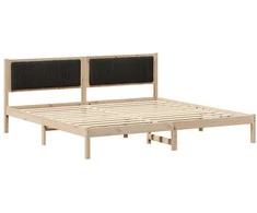 Lovos rėmas Juoda 200 x 200 cm Kietos pušies mediena