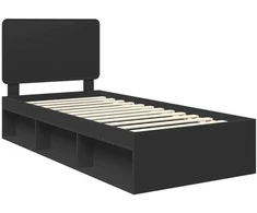 Lova Lovos rėmas Juoda 75 x 190 cm Kietos pušies mediena