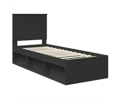 Lova Lovos rėmas Juoda 75 x 190 cm Kietos pušies mediena