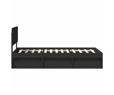 Lova Lovos rėmas Juoda 75 x 190 cm Kietos pušies mediena