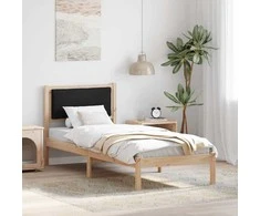 Lova Lovos rėmas Juoda 80 x 190 cm Kietos pušies mediena
