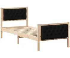Lova Lovos rėmas Juoda 80 x 200 cm Kietos pušies mediena