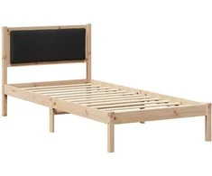 Lova Lovos rėmas Juoda 90 x 190 cm Kietos pušies mediena
