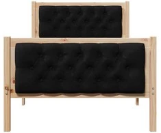 Lova Lovos rėmas Juoda 90 x 190 cm Kietos pušies mediena