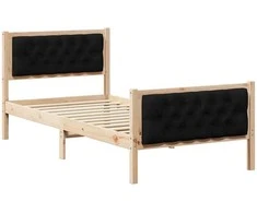 Lova Lovos rėmas Juoda 90 x 200 cm Kietos pušies mediena