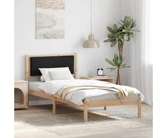 Lova Lovos rėmas Juoda 90 x 200 cm Kietos pušies mediena