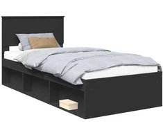 Lova Lovos rėmas Juoda 90 x 200 cm Kietos pušies mediena