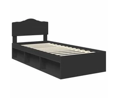 Lova Lovos rėmas Juoda 90 x 200 cm Kietos pušies mediena