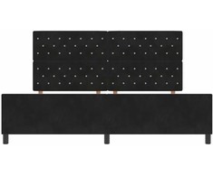Kiemas lova su galvūgalio Juoda 200 x 200 cm Aksomas