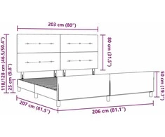 Kiemas lova su galvūgalio Juoda 200 x 200 cm Aksomas