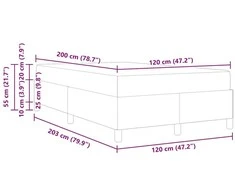 Lova Lovos rėmas su čiužiniu Tamsiai pilka 120 x 200 cm audinys