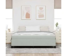 Lovos rėmas su čiužiniu Šviesiai pilka 180 x 200 cm audinys