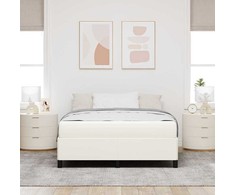 Lovos rėmas su čiužiniu Kreminė 140 x 200 cm audinys