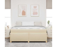 Lovos rėmas su čiužiniu Kreminė 180 x 200 cm audinys