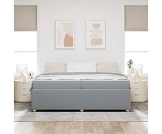 Lovos rėmas su čiužiniu Šviesiai pilka 200 x 200 cm audinys