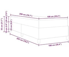 Lova Lovos rėmas su čiužiniu Tamsiai pilka 100 x 200 cm audinys