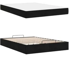 Lova Lovos rėmas su čiužiniu 2 pcs Juoda Aksomas