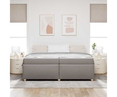 Lovos rėmas su čiužiniu Taupe 200 x 200 cm audinys