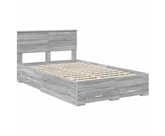 Lova Lovos rėmas Pilkas Sonoma 135 x 190 cm Apdirbta mediena