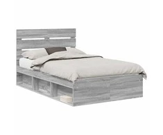 Lova Lovos rėmas Pilkas Sonoma 135 x 190 cm Kietos pušies mediena