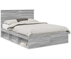 Lova Lovos rėmas Pilkas Sonoma 140 x 190 cm Kietos pušies mediena