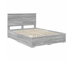 Lova Lovos rėmas Pilkas Sonoma 140 x 190 cm Apdirbta mediena