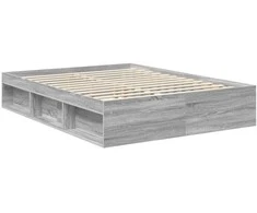Lova Lovos rėmas Pilkas Sonoma 150 x 200 cm Kietos pušies mediena