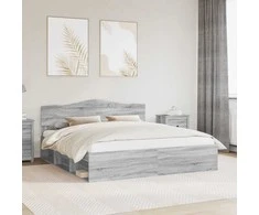 Lova Lovos rėmas Pilkas Sonoma 180 x 200 cm Kietos pušies mediena