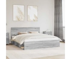 Lova Lovos rėmas Pilkas Sonoma 180 x 200 cm Kietos pušies mediena