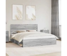 Lovos rėmas Pilkas Sonoma 200 x 200 cm Kietos pušies mediena